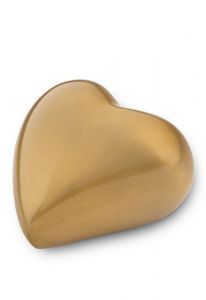 Hartvormige mini urn goud mat