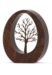 Bronzen (duo) urn 'Oval tree'