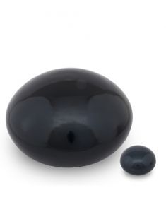 Steengoed gebakken keramische mini urn zwart