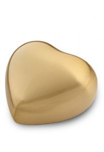 Messing mini urn 'Gouden hart' satijn
