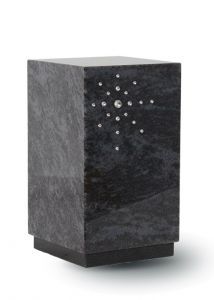Natuursteen urn graniet met Swarovski