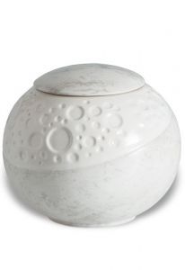 Porseleinen urn 'Moon' natuursteen look