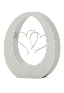 Stainless steel urn 'Oval heart'
