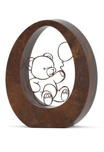 Bronzen (duo) urn 'Oval bear'