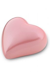 Hartvormige mini urn roze