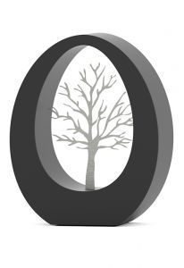 RVS urn 'Oval tree' zwart