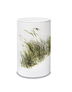 Ceramic cremation urn for ashes 'Beach grass'